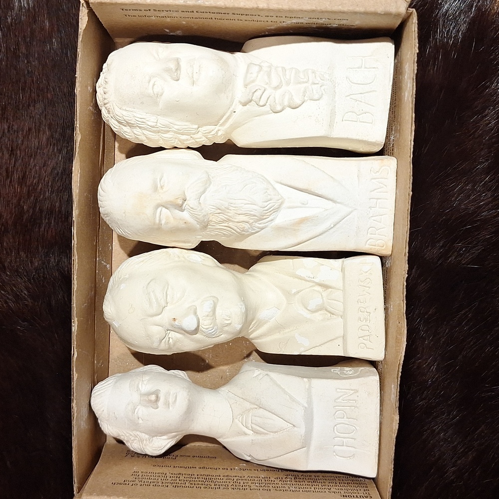 Vintage Herco plaster composer busts